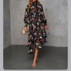 Vici Flower Market Floral Print Midi Dress